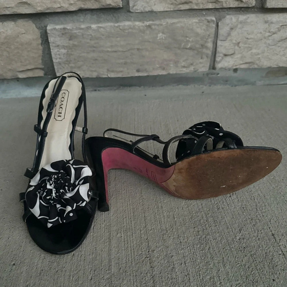 Coach Farrah Black and White Heels - Picture 3 of 4